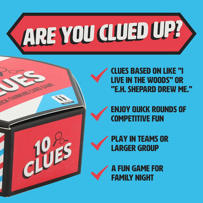 Ginger Fox - 10 Clues Quick-Thinking Card Game. Card Games for Adults and Kids Aged 12 and Over. Fun Card Games for Family Game Nights, Parties and More