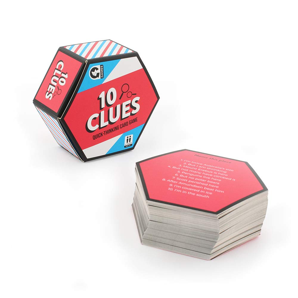 Ginger Fox - 10 Clues Quick-Thinking Card Game. Card Games for Adults and Kids Aged 12 and Over. Fun Card Games for Family Game Nights, Parties and More