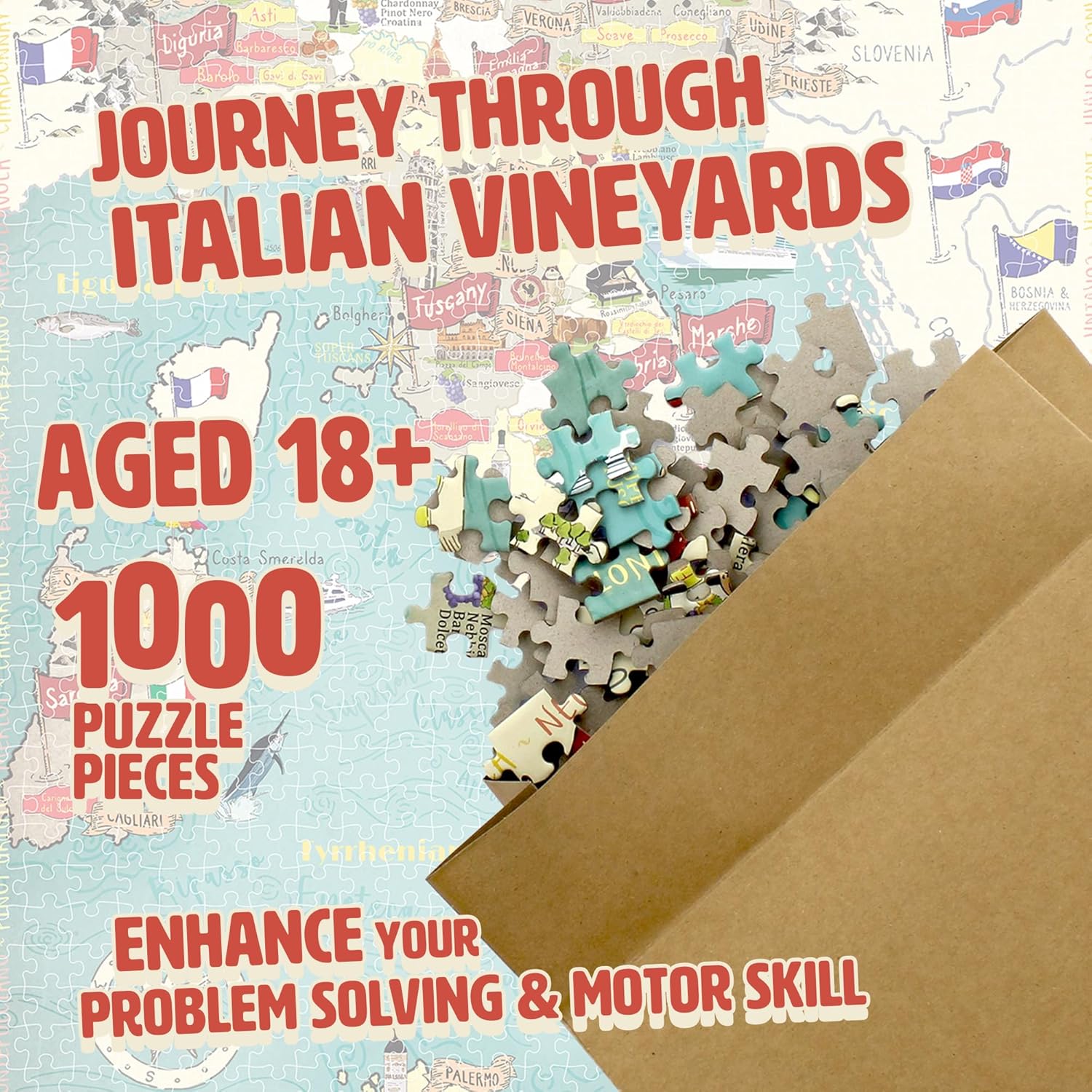 Ginger Fox- Jigsaw Puzzle Wine, Multicolore, Taglia unica, 0112.3316.71.ITA.OSZ