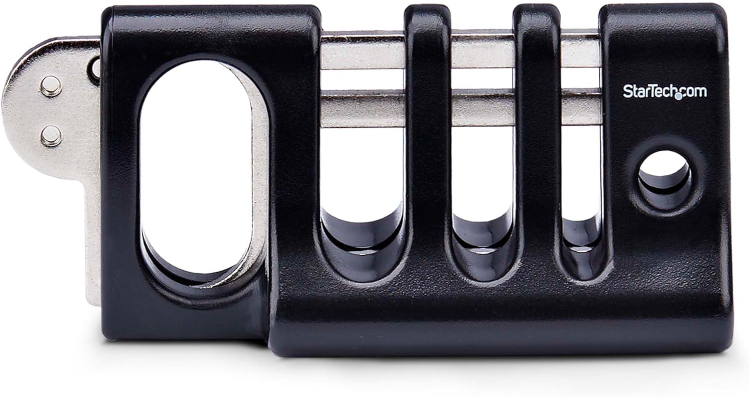 StarTech.com Peripheral Cable Anchor Lock, Secure Keyboard/Mouse, Cable Trap w/Metal Plate, Use w/Laptop Security Cable