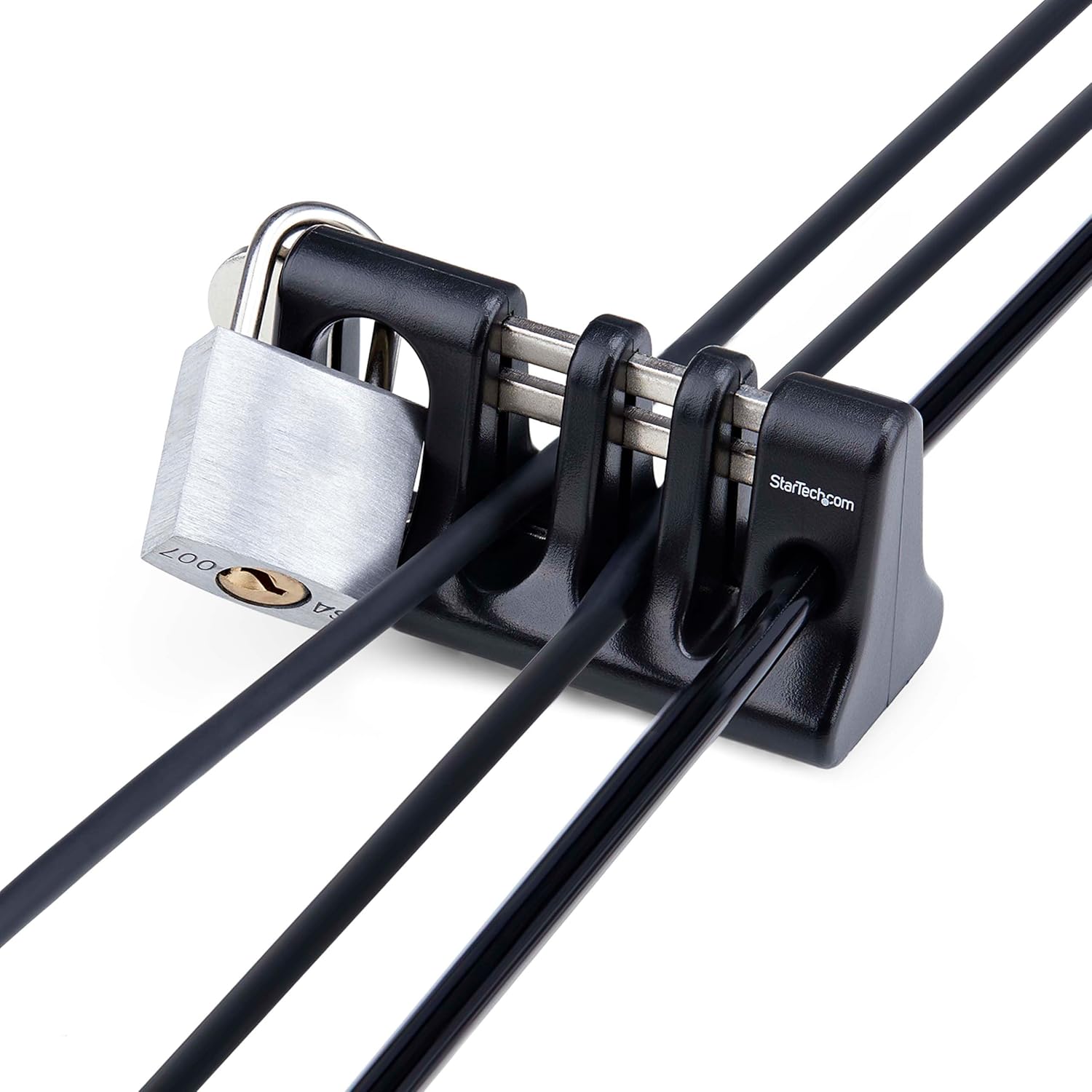 StarTech.com Peripheral Cable Anchor Lock, Secure Keyboard/Mouse, Cable Trap w/Metal Plate, Use w/Laptop Security Cable