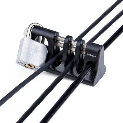 StarTech.com Peripheral Cable Anchor Lock, Secure Keyboard/Mouse, Cable Trap w/Metal Plate, Use w/Laptop Security Cable