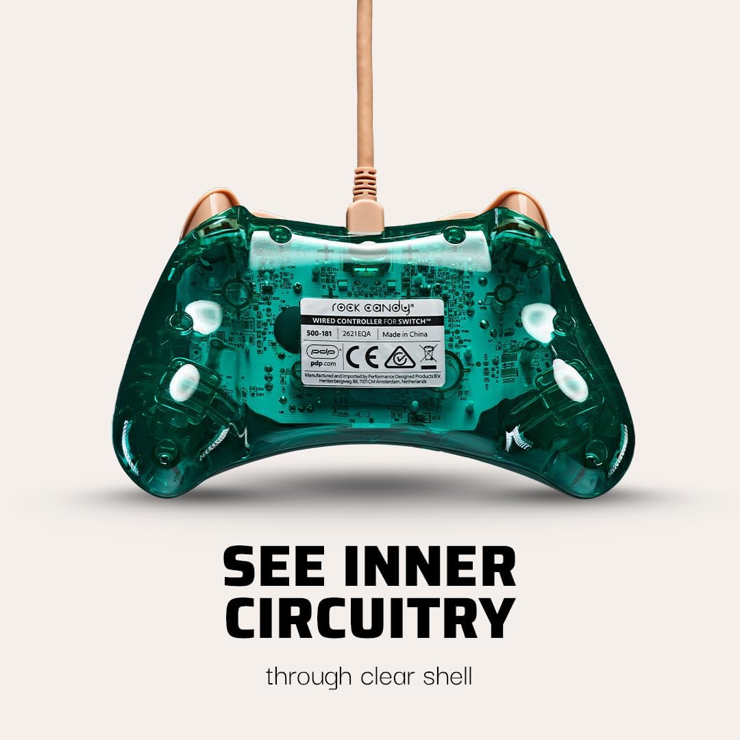 PDP Rock Candy bekabeld Gaming Switch Pro Controller - Timmy & Tommy - Teal - Licensed by Nintendo - OLED / Lite Compatible - Compact, Durable Travel Controller Animal Crossing