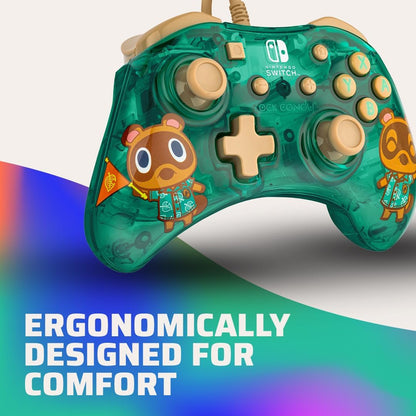 PDP Rock Candy bekabeld Gaming Switch Pro Controller - Timmy & Tommy - Teal - Licensed by Nintendo - OLED / Lite Compatible - Compact, Durable Travel Controller Animal Crossing