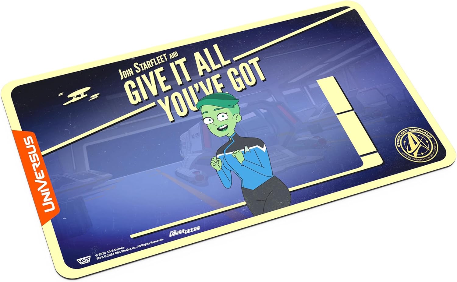 UniVersus: Star Trek: Lower Decks - D’Vana Tendi Playmat - 24 x 14 Neoprene Mat, Tabletop Card Game Accessory, UVS Games, Officially Licensed