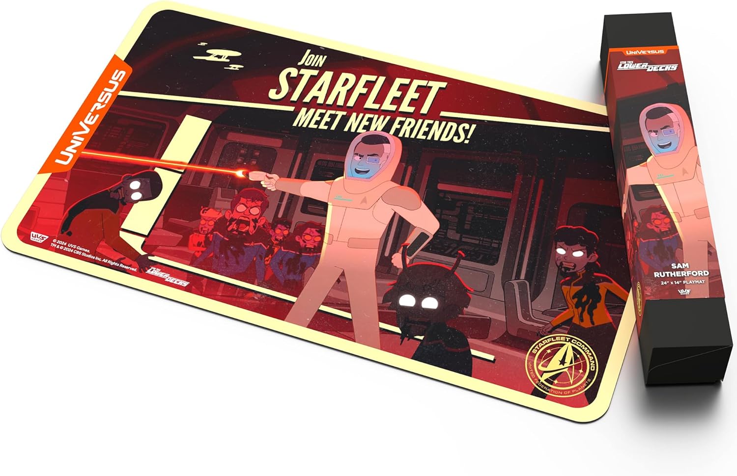 UniVersus: Star Trek: Lower Decks - Sam Rutherford Playmat - 24 x 14 Neoprene Mat, Tabletop Card Game Accessory, UVS Games, Officially Licensed