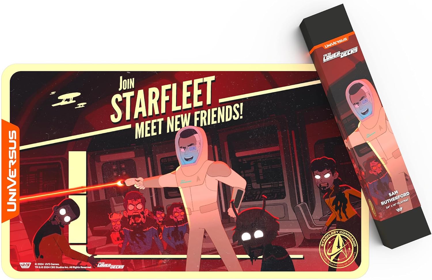 UniVersus: Star Trek: Lower Decks - Sam Rutherford Playmat - 24 x 14 Neoprene Mat, Tabletop Card Game Accessory, UVS Games, Officially Licensed