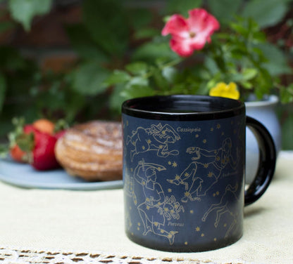 The Unemployed Philosophers Guild Heat Changing Constellation Mug - Gold Stars - Add Coffee or Tea and 11 Constellations Appear - Comes in a Fun Gift Box
