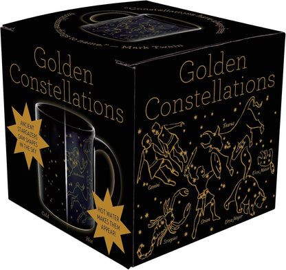 The Unemployed Philosophers Guild Heat Changing Constellation Mug - Gold Stars - Add Coffee or Tea and 11 Constellations Appear - Comes in a Fun Gift Box