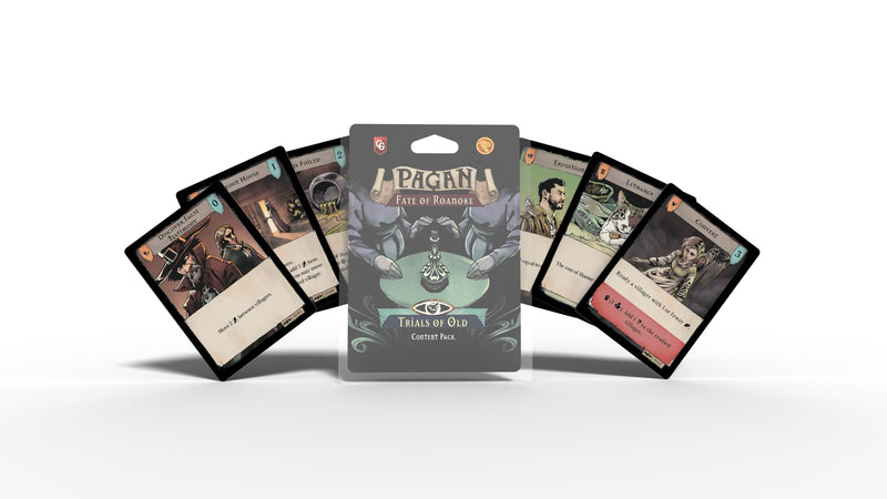 Capstone Games Pagan: Fate of Roanoke - Trials of Old Expansion Pack, Dueling Witch & Hunter Asymmetrical Deduction Card Game Filled with Intrigue & Mystery, 2 Players, 60 Mins