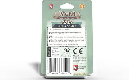 Capstone Games Pagan: Fate of Roanoke - Trials of Old Expansion Pack, Dueling Witch & Hunter Asymmetrical Deduction Card Game Filled with Intrigue & Mystery, 2 Players, 60 Mins