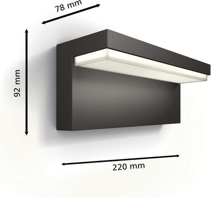 Philips Bustan Wandlamp - Ultra Efficient - Antraciet - 3,8W
