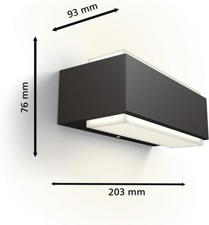 Philips Stratosphere Wandlamp - Ultra Efficient - Antraciet - 3,8W