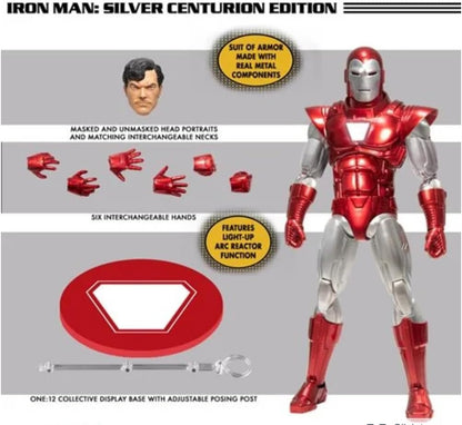 Mezco ONE:12 Collective Iron Man: Silver Centurion Action Figure