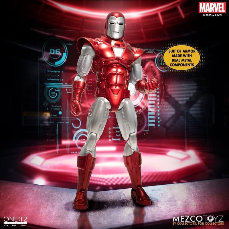 Mezco ONE:12 Collective Iron Man: Silver Centurion Action Figure