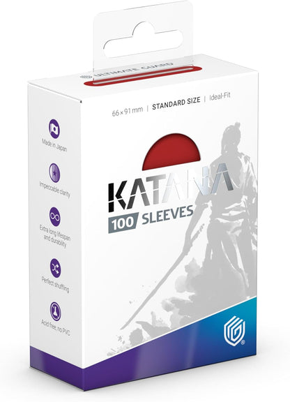 Ultimate Guard Katana Card Sleeves, 100 Standard Size TCG Sleeves, 66 x 91mm, Rising Sun Back, Tournament Sleeves, No PVC & Acid-Free, High Clarity