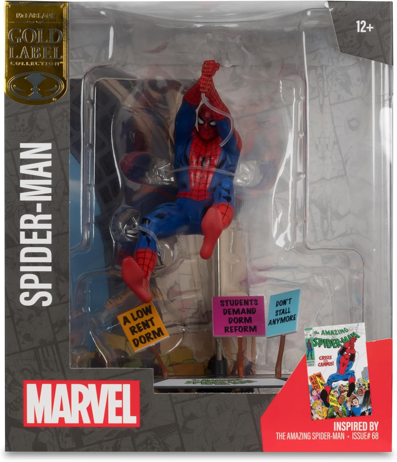 McFarlane Marvel Spider-Man 1:10th Scale Collectible with Scene Gold Label (The Amazing Spider-Man #68) Toys