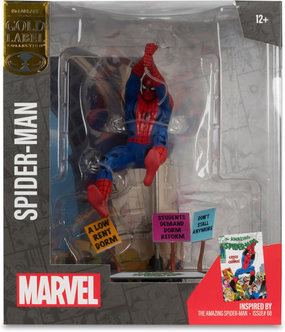 McFarlane Marvel Spider-Man 1:10th Scale Collectible with Scene Gold Label (The Amazing Spider-Man #68) Toys