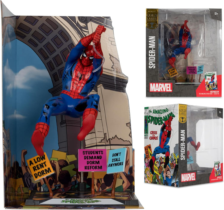 McFarlane Marvel Spider-Man 1:10th Scale Collectible with Scene Gold Label (The Amazing Spider-Man #68) Toys