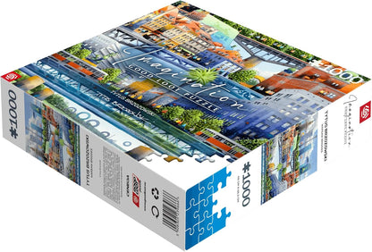 Good Loot Rompecabezas Serie de Imagination Tytus Brzozowski Puentes de Varsovia Imagen Detallada Colores Brillantes Producto Duradero Horas de diversión Entretenimiento Familiar 1000 Piezas 68x48 cm