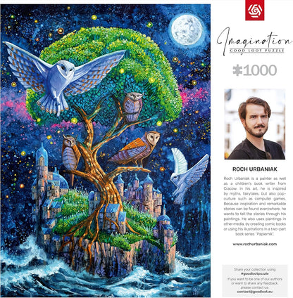 Good Loot Imagination: Roch Urbaniak Owl Island - Adult Jigsaw Puzzles 1000 Pieces - Art Jigsaw Puzzle Collection – Funny Unusual 1000 Piece Jigsaw Puzzles For Adults and 12+ Children - 68.3x48cm