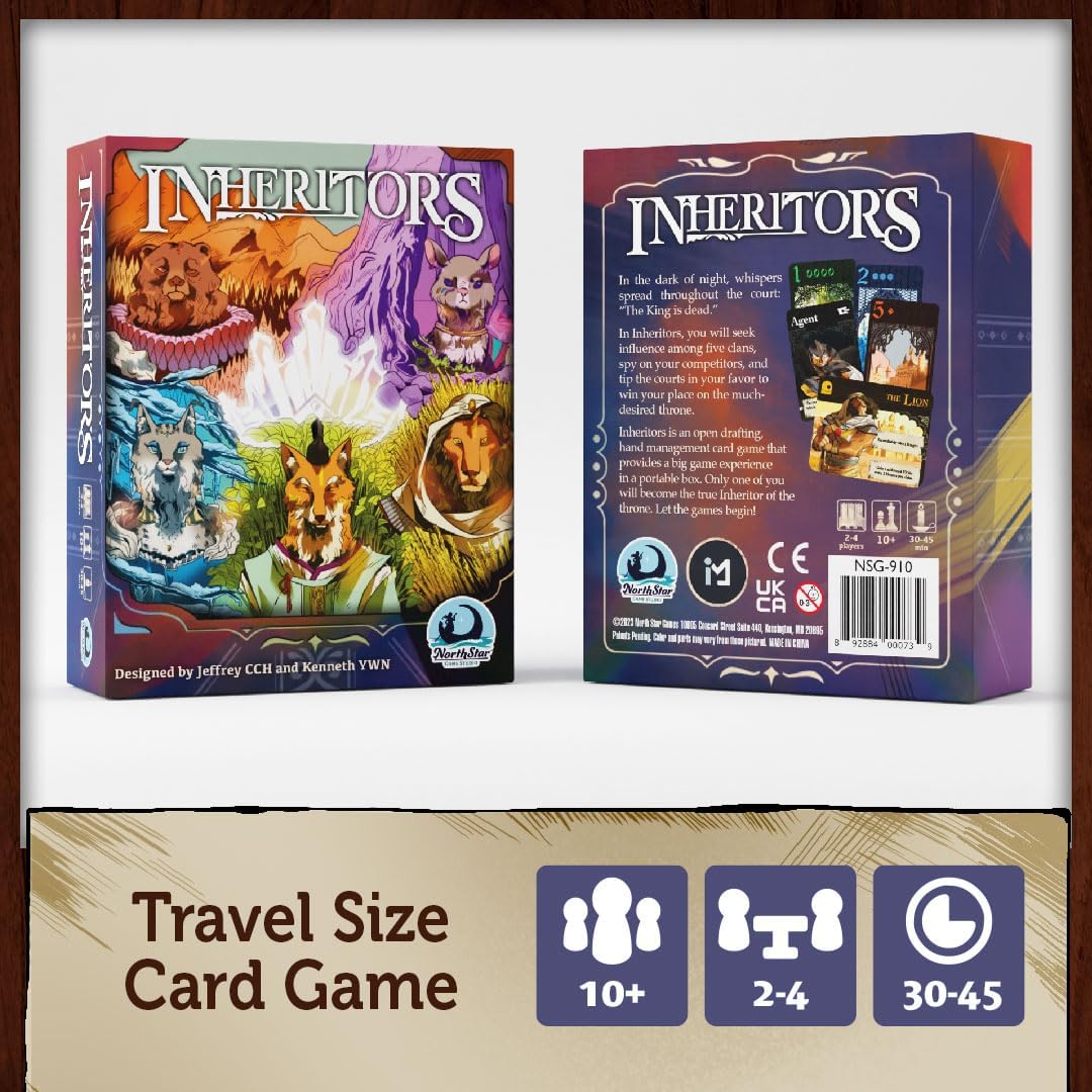 North Star Games Inheritors Card Game - Small Box Strategy - Board Game - 2-4 Players - 30 Minute Playtime - Age 10+, NSG-910
