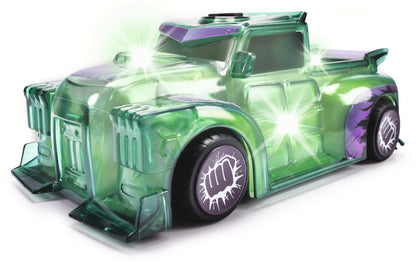 Jada Toys Marvel Light Hero Hulk Auto (15 cm) - Superhelden-Spielzeugauto ab 3 Jahre mit Friktion und coolen Licht- &-Sound-Effekten, Auto-Spielzeug für Kinder, inkl. Batterien