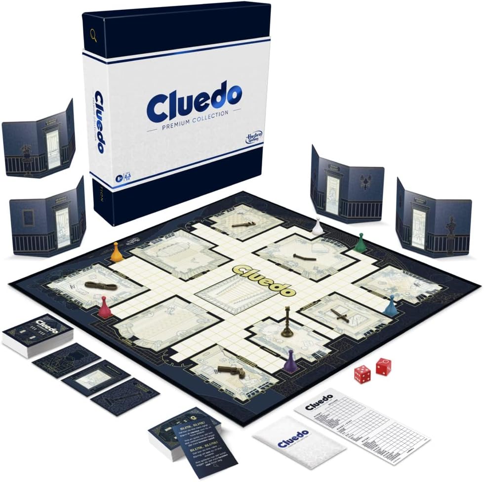 Hasbro Gaming hasbro cluedo premium collection family board game for 2 to 6 players, premium packaging and components, game for 8 years old (norwegian/danish