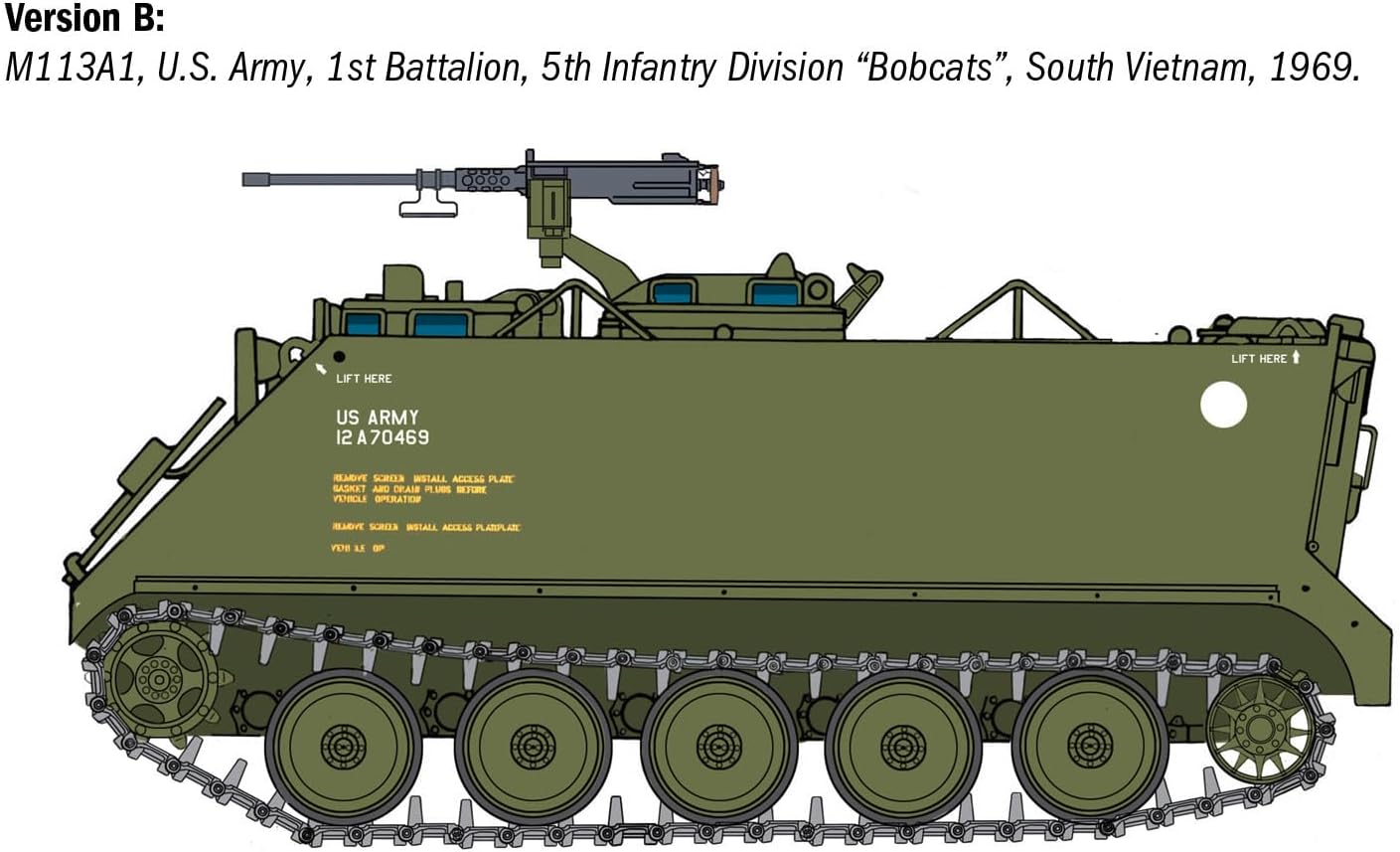 Italeri 6753 1:35 M-113 APC - Modellbau, Bausatz, Standmodellbau, Basteln, Hobby, Kleben, Plastikbausatz, detailgetreu, Panzer Bausatz, Militär