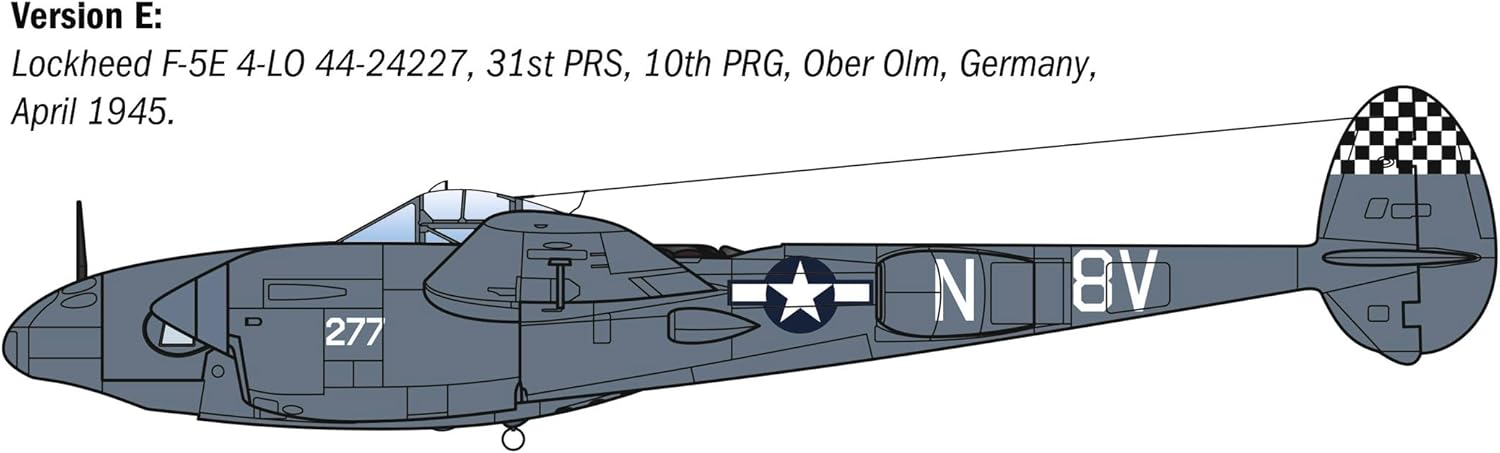 Italeri 2834 1:48 P-38J E.T.O. - Modellbau, Bausatz, Standmodellbau, Basteln, Hobby, Kleben, Plastikbausatz, detailgetreu