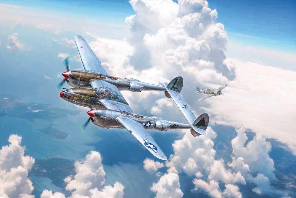 Italeri 2834 1:48 P-38J E.T.O. - Modellbau, Bausatz, Standmodellbau, Basteln, Hobby, Kleben, Plastikbausatz, detailgetreu