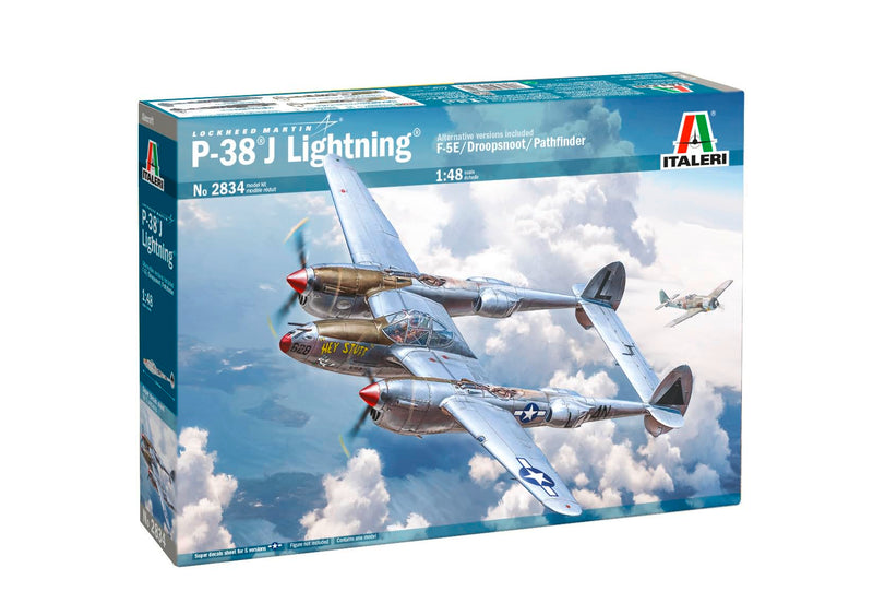 Italeri 2834 1:48 P-38J E.T.O. - Modellbau, Bausatz, Standmodellbau, Basteln, Hobby, Kleben, Plastikbausatz, detailgetreu