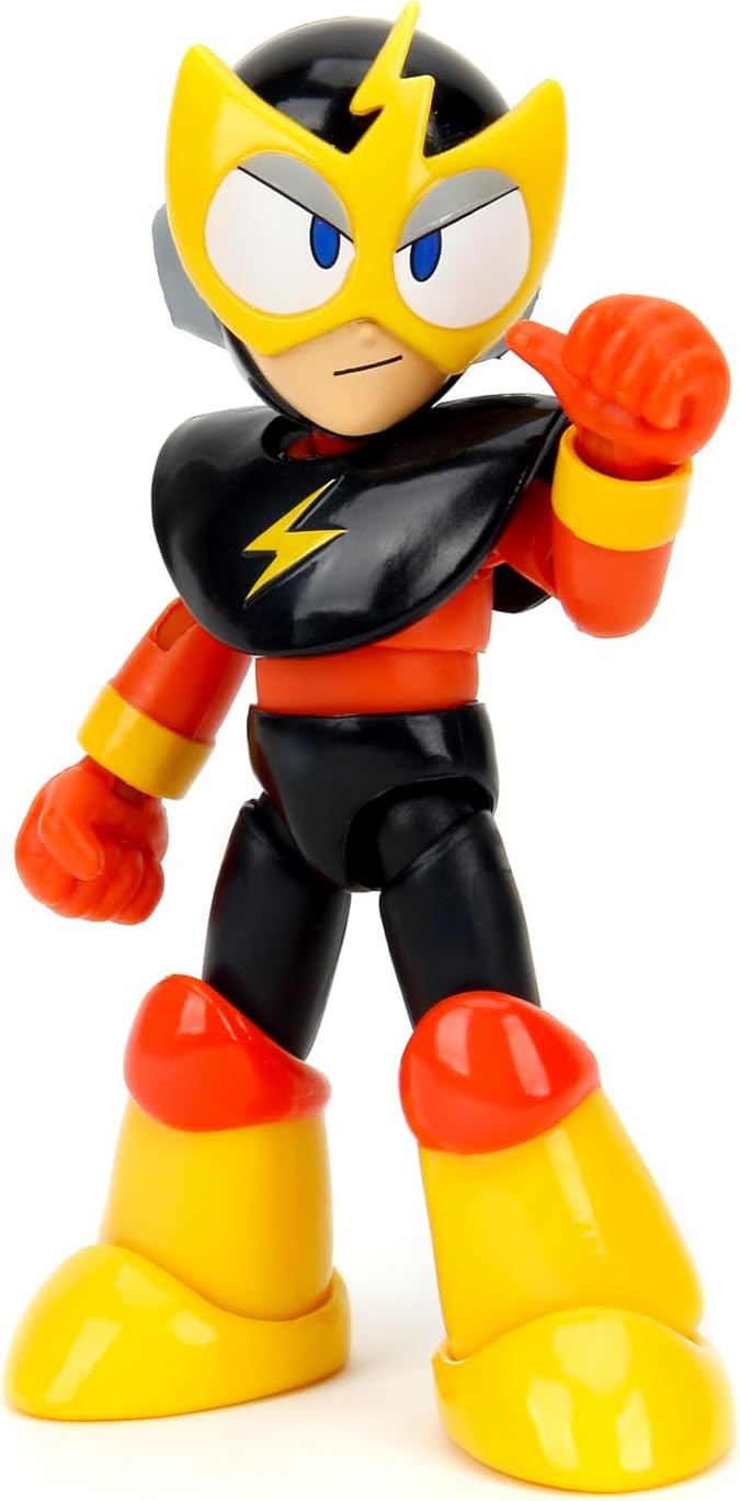 Jada Toys Mega Man 10.2 cm Elec Man - Actionfigur im Maßstab 1:12, Wave 2 - über 15 Gelenkpunkte, alternative Hände & Kopf, Blitzbolt-Zubehör
