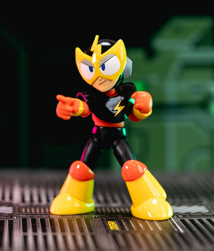 Jada Toys Mega Man 10.2 cm Elec Man - Actionfigur im Maßstab 1:12, Wave 2 - über 15 Gelenkpunkte, alternative Hände & Kopf, Blitzbolt-Zubehör