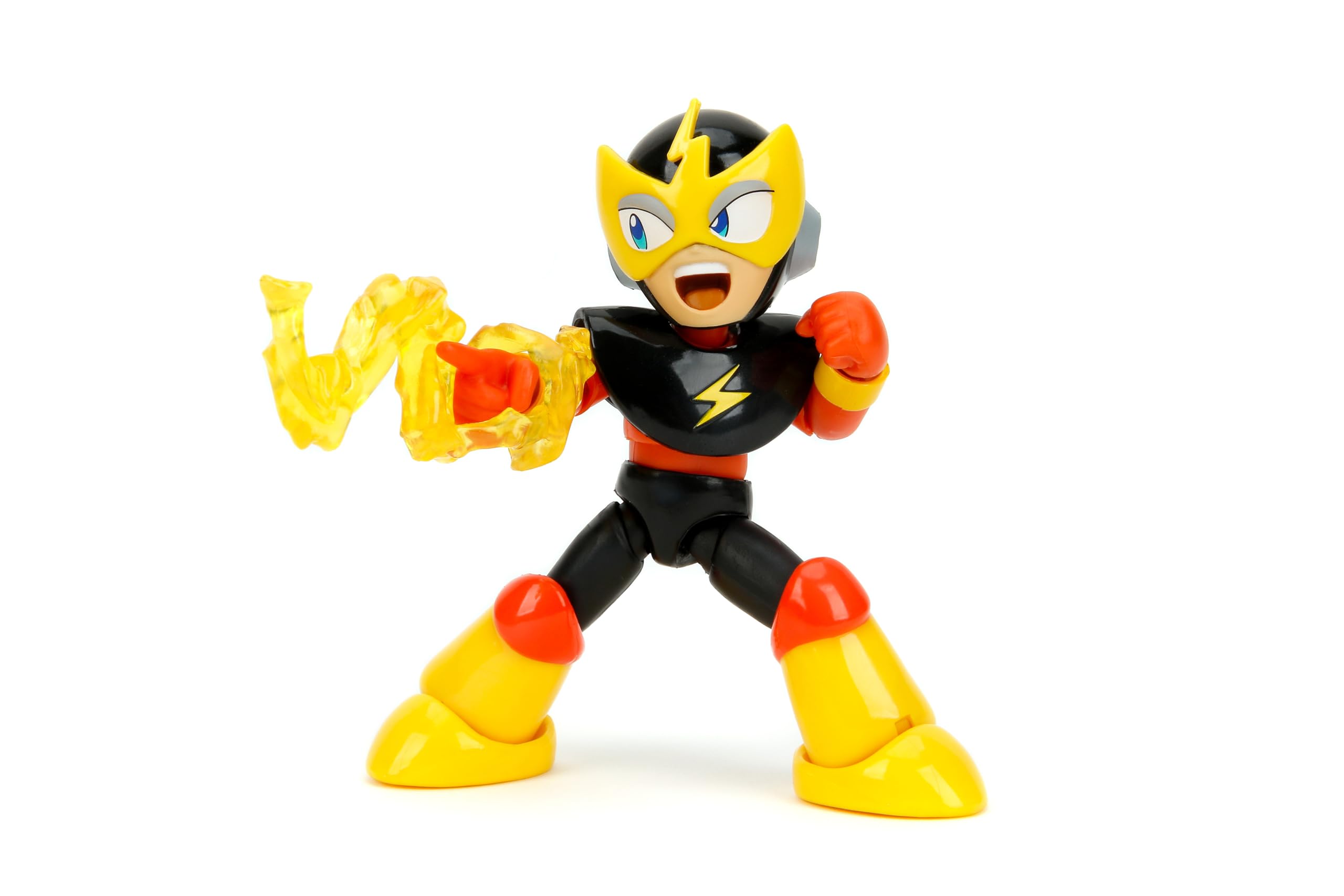 Jada Toys Mega Man 10.2 cm Elec Man - Actionfigur im Maßstab 1:12, Wave 2 - über 15 Gelenkpunkte, alternative Hände & Kopf, Blitzbolt-Zubehör