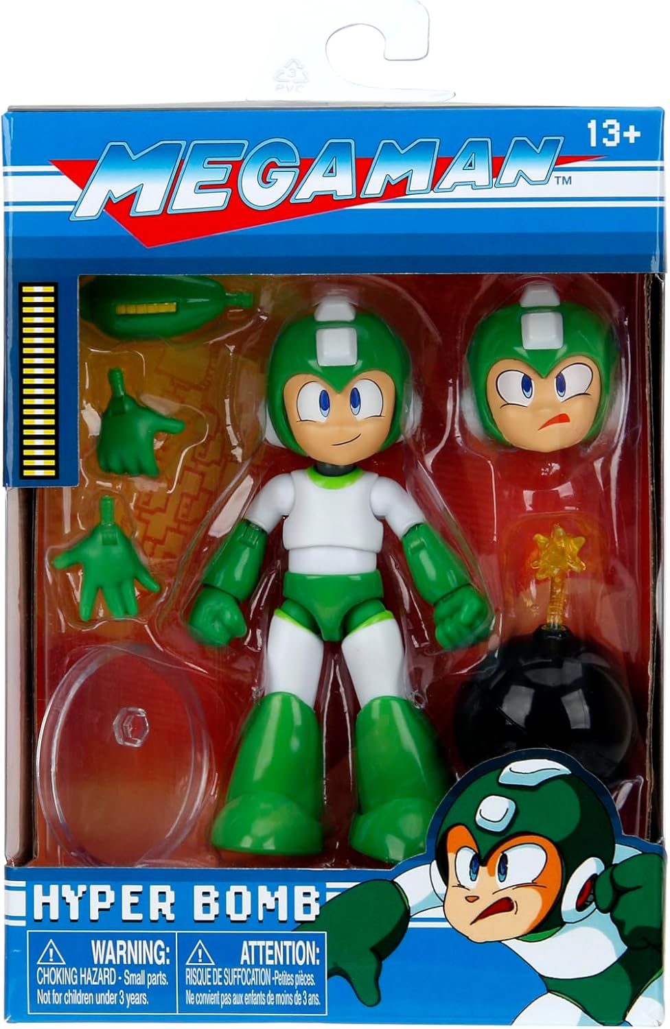 Jada Mega Man Hyper Bomb - 1:12 Scale Action Figure, Wave 2 – Over 15 Points of Articulation, Alternate Hands & Head, Bomb Accessory