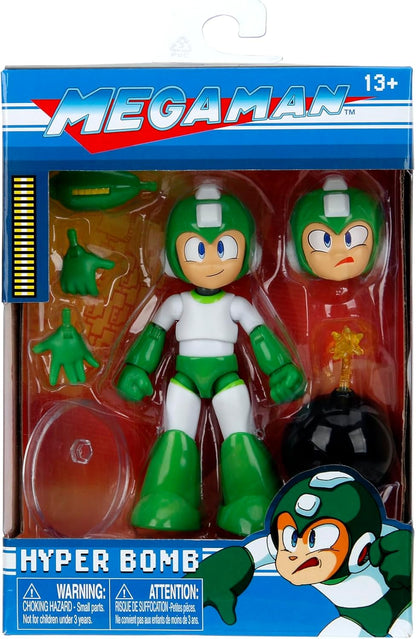 Jada Mega Man Hyper Bomb - 1:12 Scale Action Figure, Wave 2 – Over 15 Points of Articulation, Alternate Hands & Head, Bomb Accessory