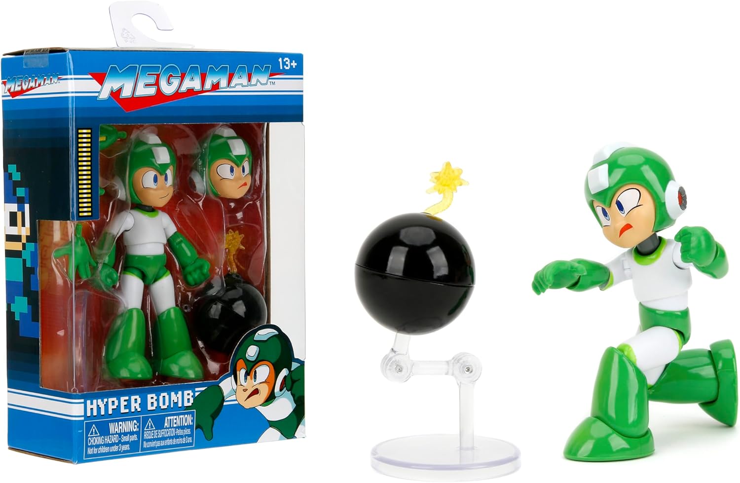 Jada Mega Man Hyper Bomb - 1:12 Scale Action Figure, Wave 2 – Over 15 Points of Articulation, Alternate Hands & Head, Bomb Accessory