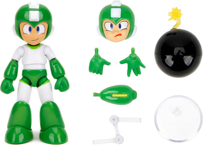 Jada Mega Man Hyper Bomb - 1:12 Scale Action Figure, Wave 2 – Over 15 Points of Articulation, Alternate Hands & Head, Bomb Accessory