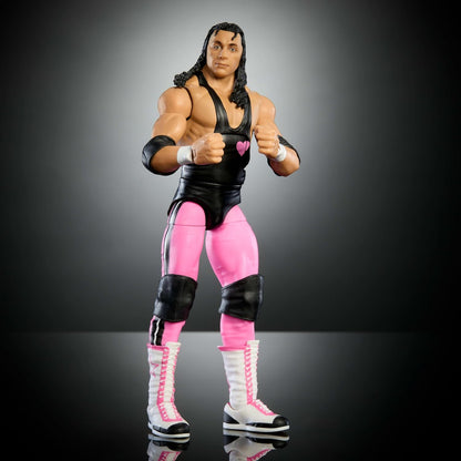 WWE Mattel Elite Collection Action Figure & Accessories, Premium Live Event Bret Hart Set, Wrestlemania with Howard Finkel Build-A-Figure Parts