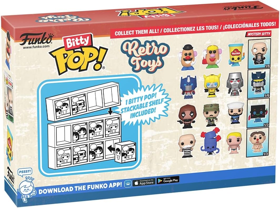 Funko Bitty Pop! Retro Toys: Mini Collectible Toys 4-Pack - Optimus Prime, Bumblebee, Megatron & Mystery Chase Figure (Styles May Vary)