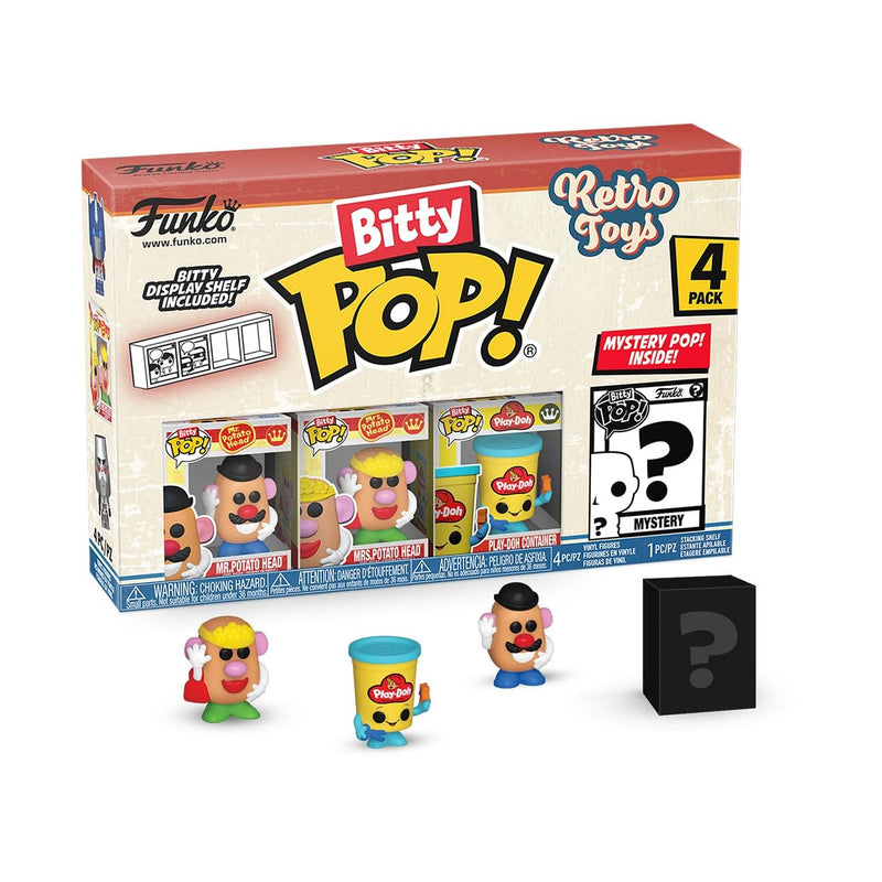 Funko Bitty Pop! Retro Toys: Mini Collectible Toys 4-Pack - Mr. Potato Head, Mrs. Potato Head, Play-Doh Container & Mystery Chase Figure (Styles May Vary)