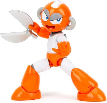 Jada Mega Man 4" Cut Man - 1:12 Scale Action Figure, Wave 2 – Over 15 Points of Articulation, Alternate Hands & Head, Rolling Cutter Accessory