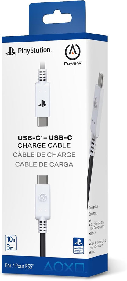 PowerA USB-C® naar USB-C-kabel van 3 meter voor PlayStation®5, opladen en spelen, opnieuw opladen, DualSense Edge compatibel, PSVR2 compatibel, PS Portal compatibel, officieel gelicentieerd