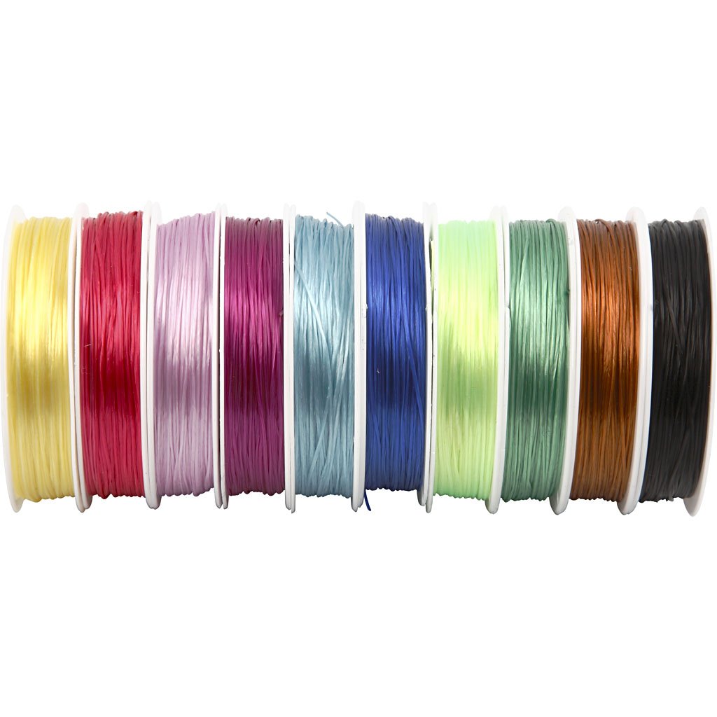 Elastisch kralenkoord, dikte 1 mm, vlak, 10x25 m