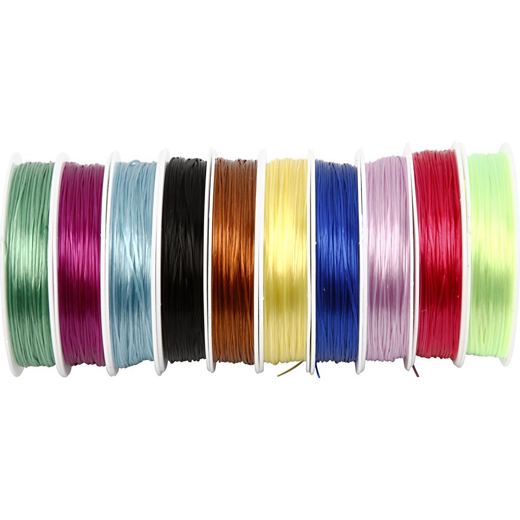 Elastisch kralenkoord, dikte 1 mm, vlak, 10x25 m