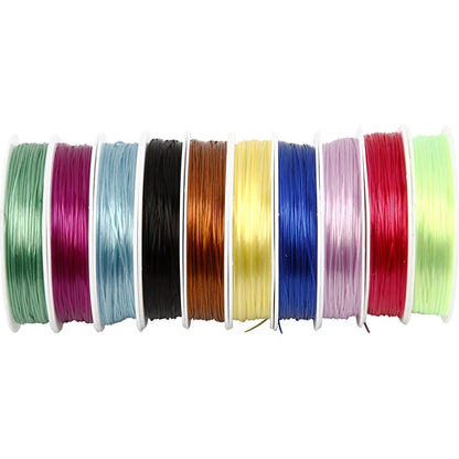 Elastisch kralenkoord, dikte 1 mm, vlak, 10x25 m