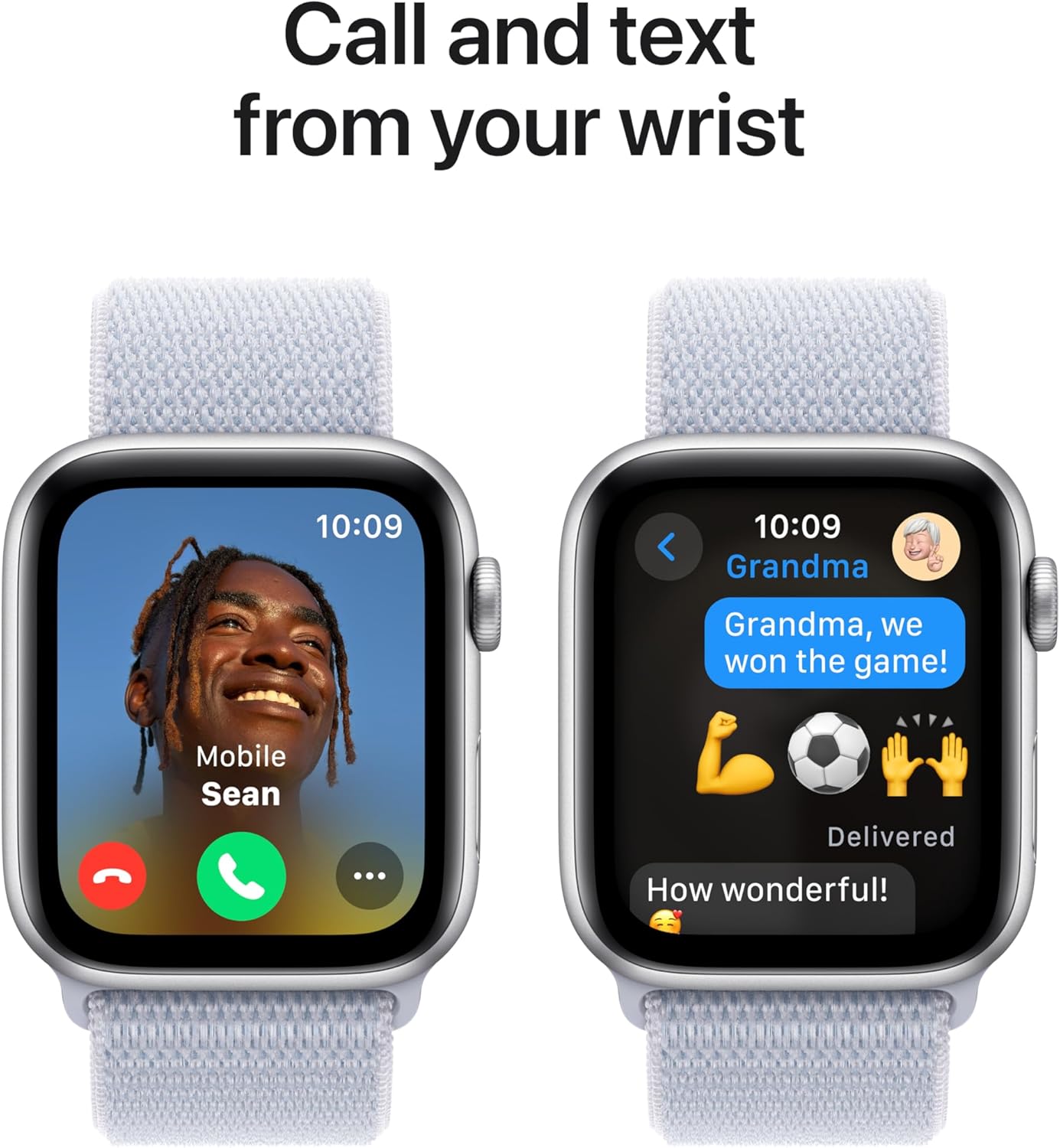Apple Watch Se (Gps) - 2Nd Generation - 44 Mm - Silver Aluminium - Smart Watch With Sport Loop - Soft Double-Layer Nylon