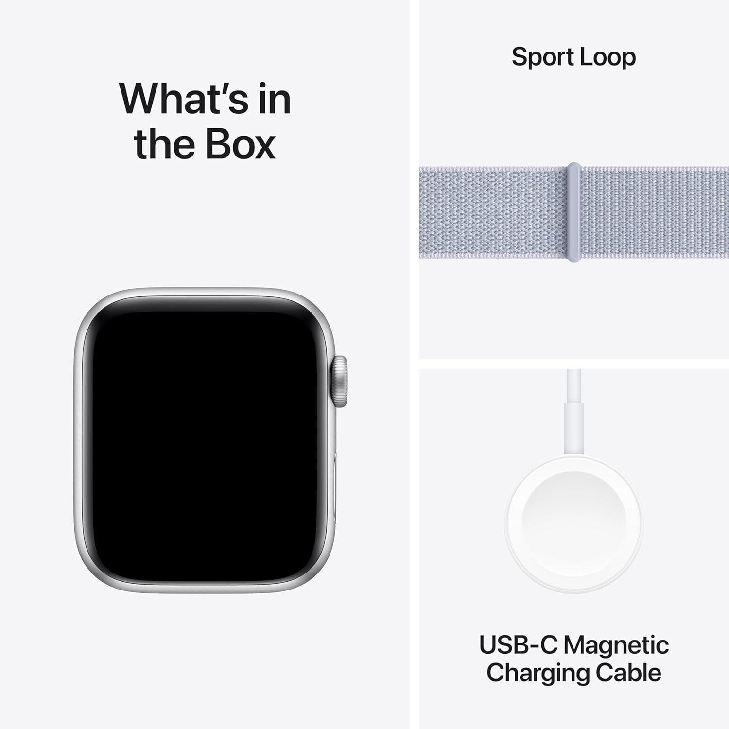 Apple Watch Se (Gps) - 2Nd Generation - 44 Mm - Silver Aluminium - Smart Watch With Sport Loop - Soft Double-Layer Nylon