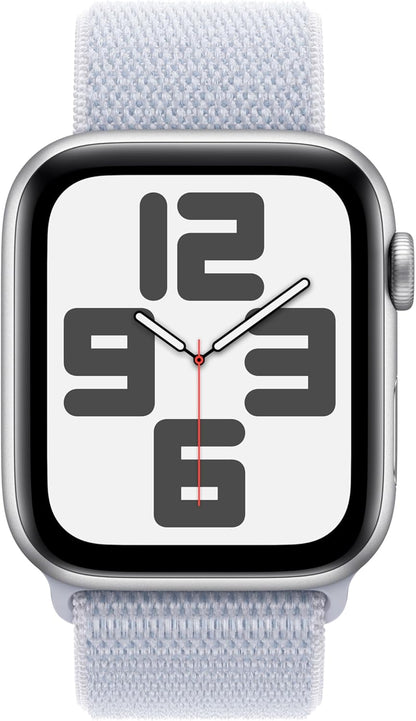 Apple Watch Se (Gps) - 2Nd Generation - 44 Mm - Silver Aluminium - Smart Watch With Sport Loop - Soft Double-Layer Nylon